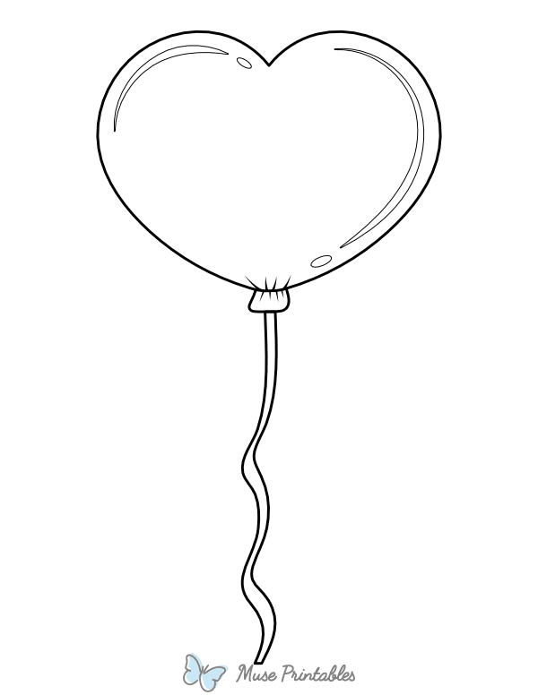 Heart-Shaped Balloon Coloring Page