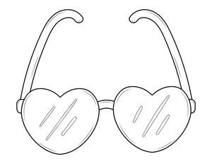 Heart-Shaped Glasses Coloring Page