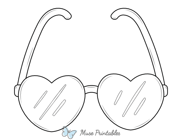 Heart-Shaped Glasses Coloring Page