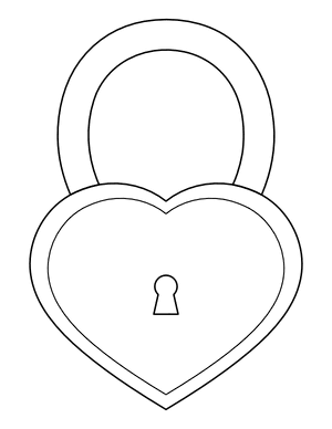 Heart-Shaped Lock Coloring Page