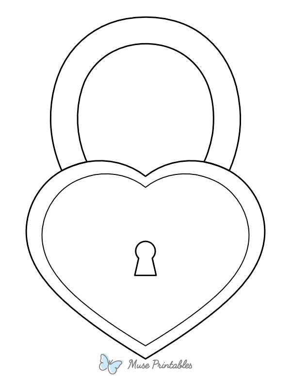 Heart-Shaped Lock Coloring Page