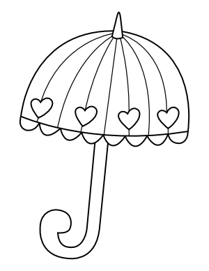 Heart Umbrella Coloring Page