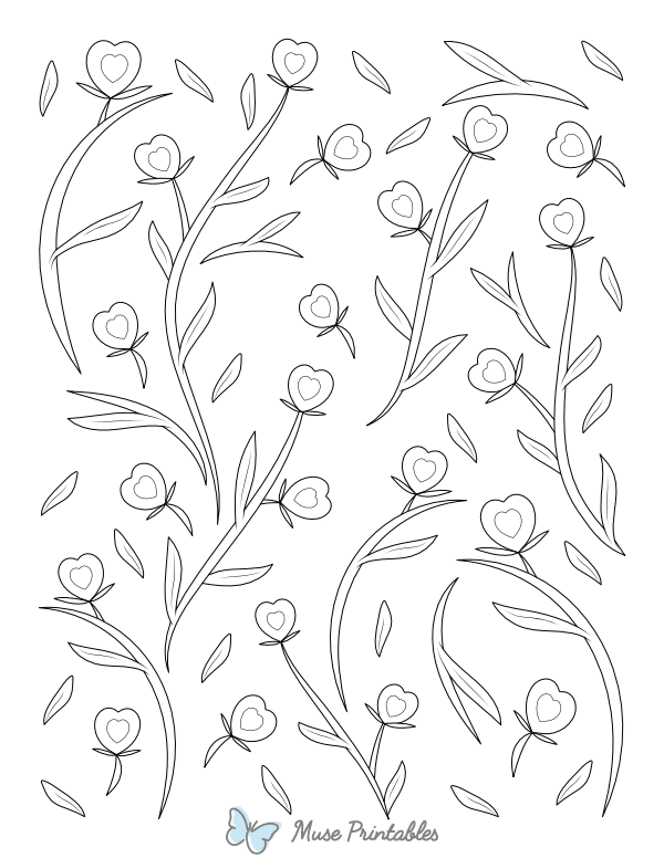 Heart Vine Coloring Page