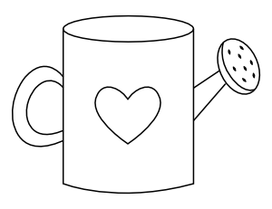 Heart Watering Can Coloring Page