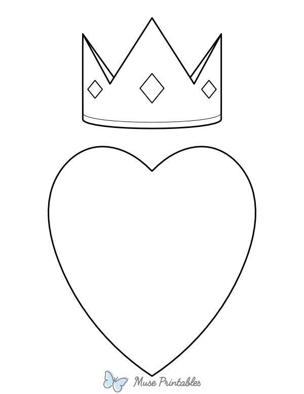 Heart Wearing a Crown Coloring Page