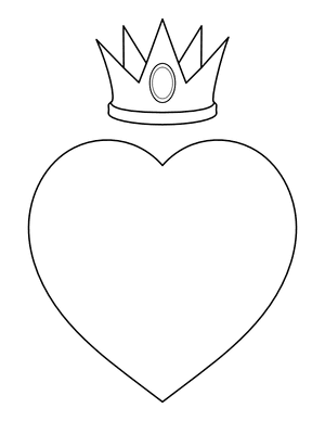 Heart With Crown Coloring Page