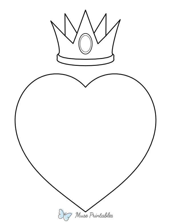 Heart With Crown Coloring Page