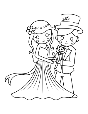 High School Prom Couple Coloring Page