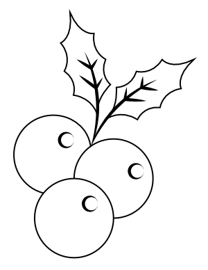 Holly and Ivy Coloring Page