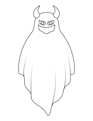 Horned Ghost Coloring Page