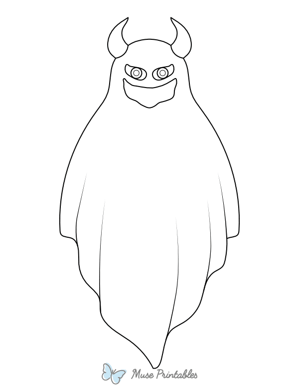 Horned Ghost Coloring Page