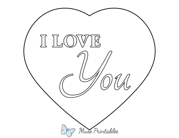 I Love You in Heart Coloring Page