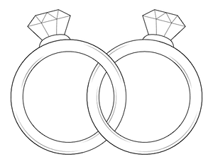 Interlocking Wedding Rings Coloring Page