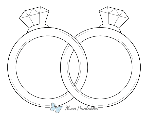 Interlocking Wedding Rings Coloring Page