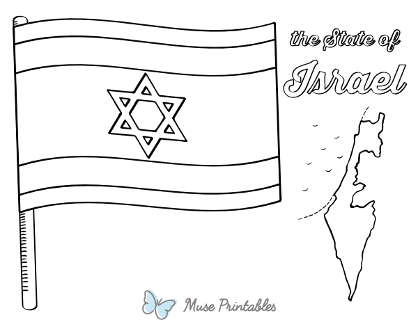 Israel Flag Coloring Page
