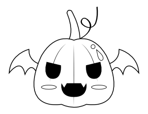 Jack-o'-lantern with Bat Wings Coloring Page