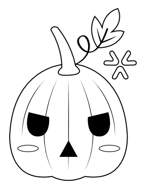 Jack-o'-lantern with Leaf Coloring Page