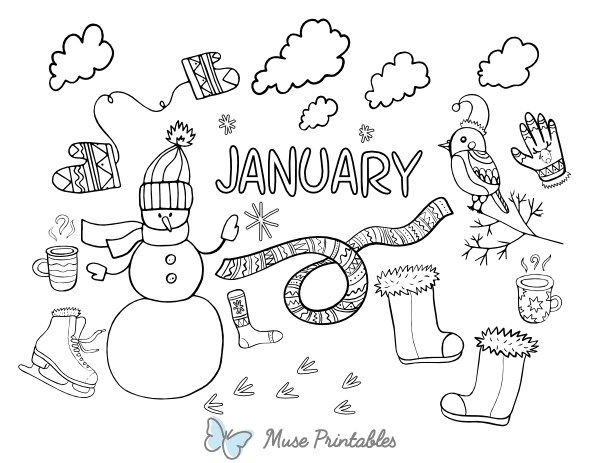 January Coloring Page