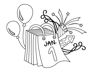 January First Coloring Page