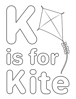 K Is for Kite Coloring Page