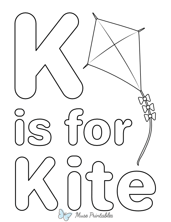 K Is for Kite Coloring Page