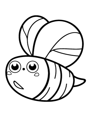 Kawaii Bee Coloring Page