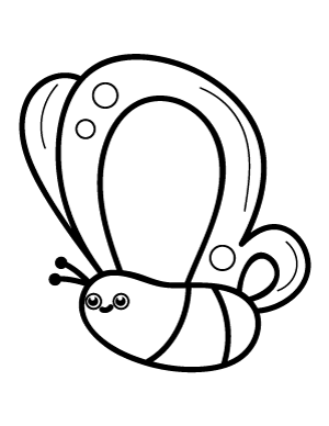 Kawaii Butterfly Coloring Page