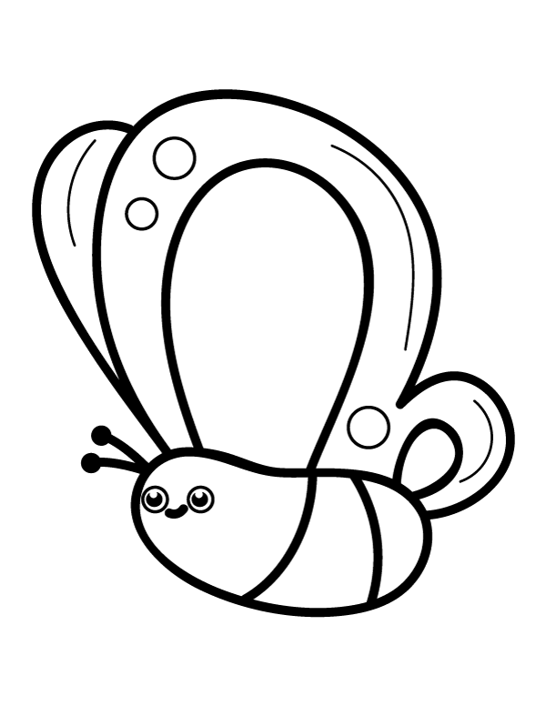 Kawaii Butterfly Coloring Page