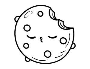 Kawaii Cookie Coloring Page