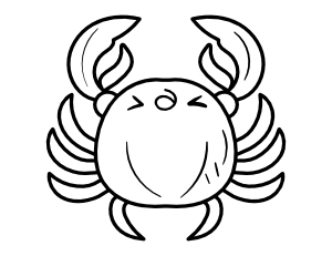Kawaii Crab Coloring Page