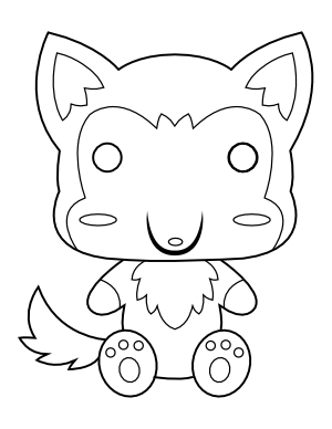 Kawaii Fox Coloring Page