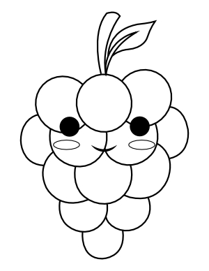 Kawaii Grapes Coloring Page