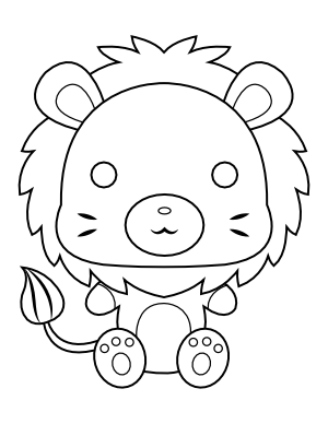 Kawaii Lion Coloring Page