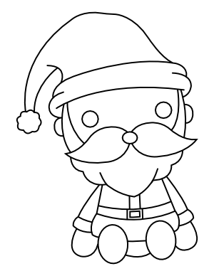 Kawaii Santa Claus Coloring Page