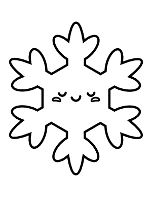 Kawaii Snowflake Coloring Page