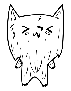 Kawaii Werewolf Coloring Page