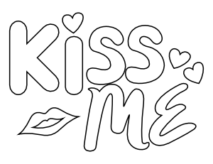 Kiss Me Coloring Page