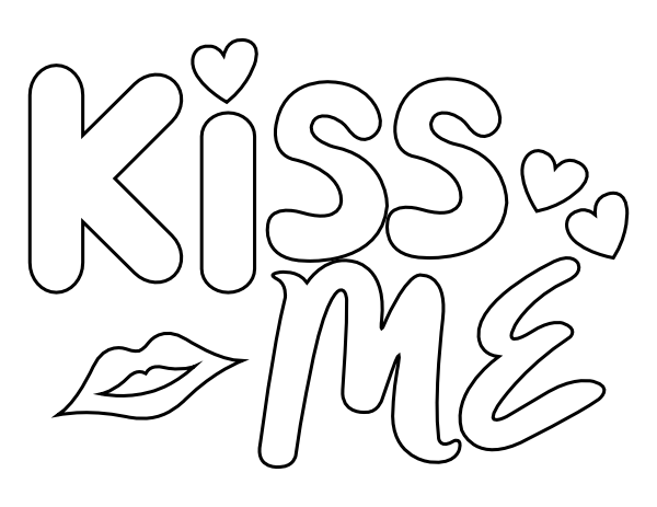 Kiss Me Coloring Page