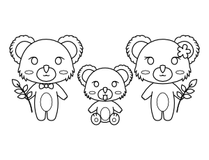 Koala Family Coloring Page