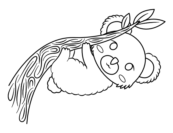 Koala Hanging From Branch Coloring Page