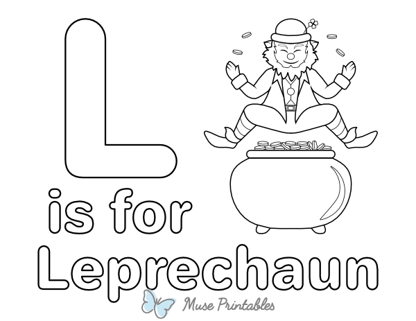 L Is for Leprechaun Coloring Page