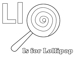 L Is For Lollipop Coloring Page