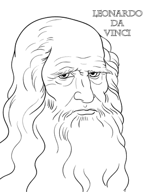 Leonardo Da Vinci Coloring Page