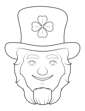 Leprechaun Face Coloring Page