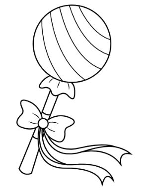 Lollipop With Bow Coloring Page