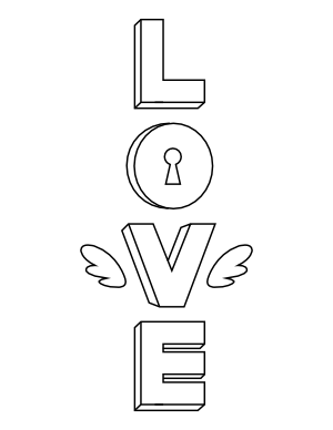 Love Block Letter Coloring Page