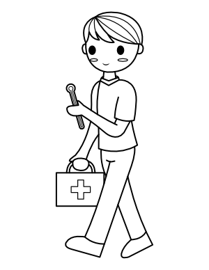 Male Nurse Coloring Page