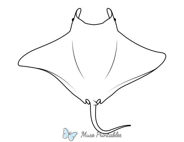 Manta Ray Top View Coloring Page