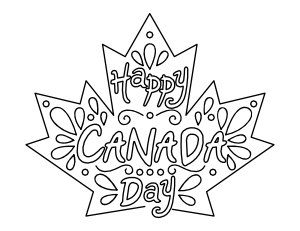 Maple Leaf Canada Day Coloring Page