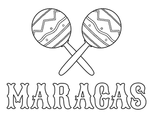 Maracas Word Coloring Page